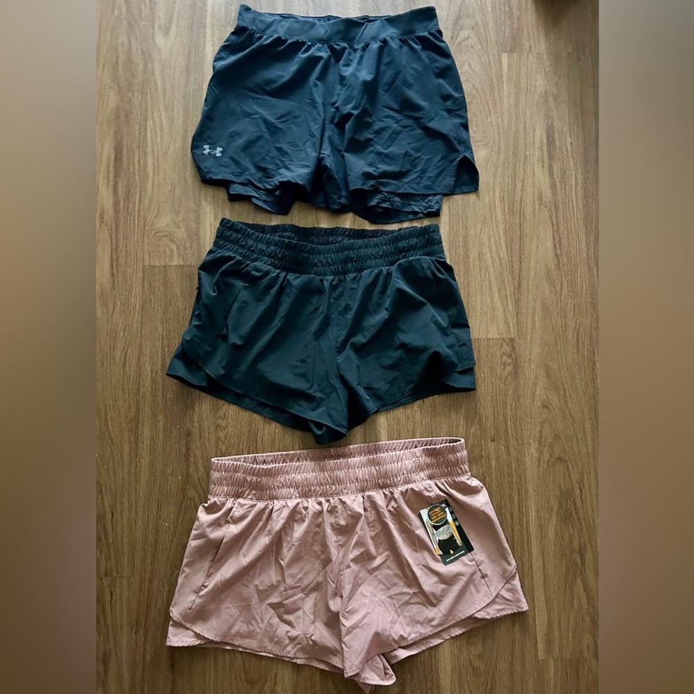 Under Armour Avia Women's Black and Pink Athletic Shorts Trio